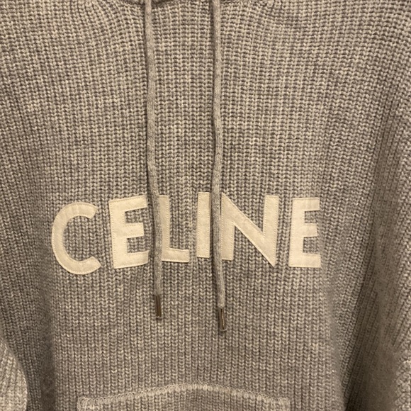 Celine light grey oversized ribbed sweater - Picture 3 of 14